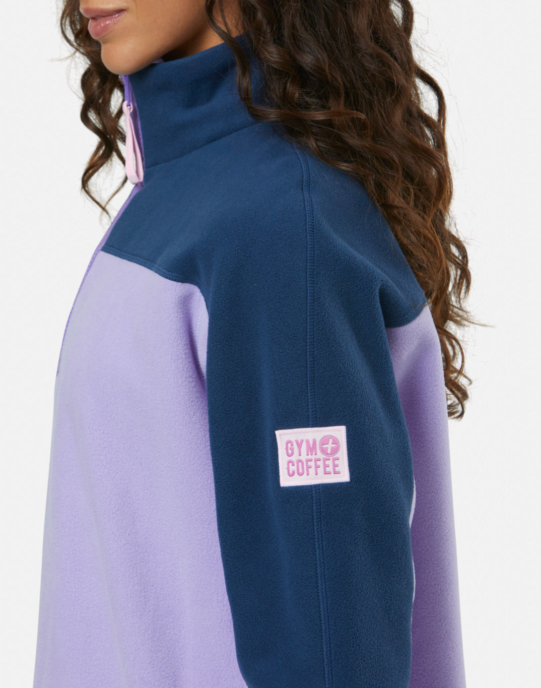 Gym + Coffee Half Zip Polar Fleece U Lilac