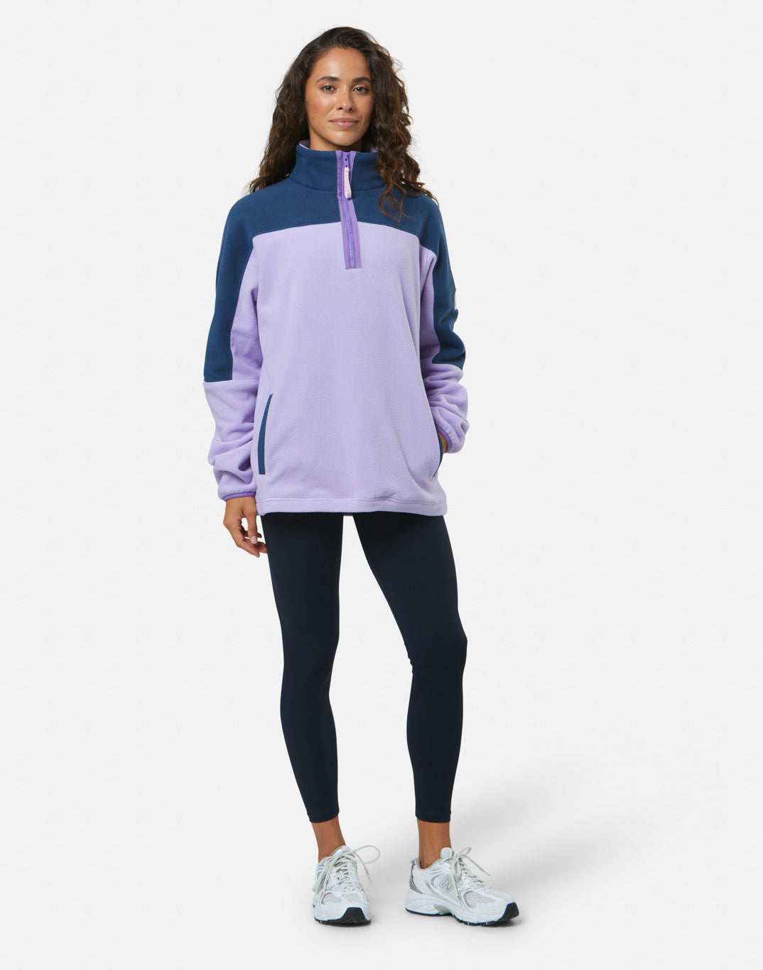 Gym + Coffee Half Zip Polar Fleece U Lilac