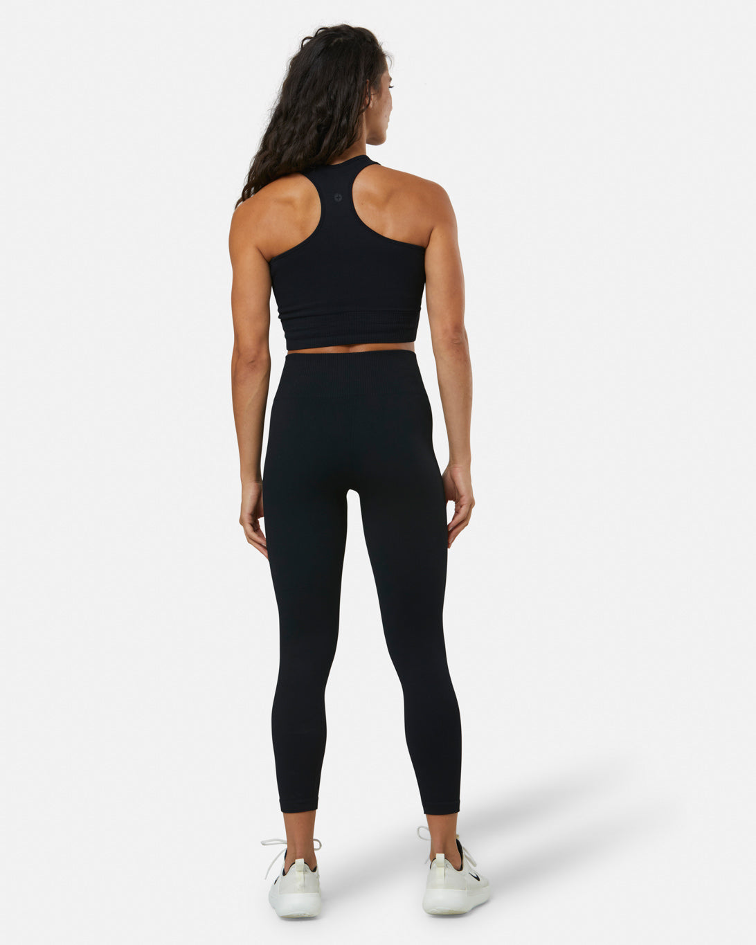 Gym + Coffee Lotus Chevron 7/8 Leggings W Black