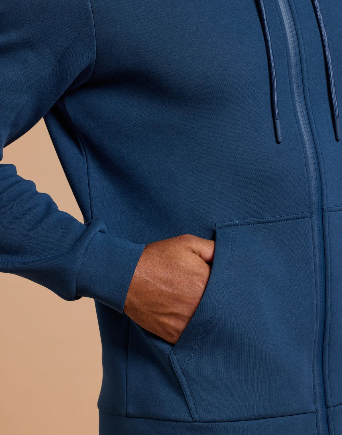 Gym + Coffee Men's Relentless Zip Hoodie in Petrol Blue
