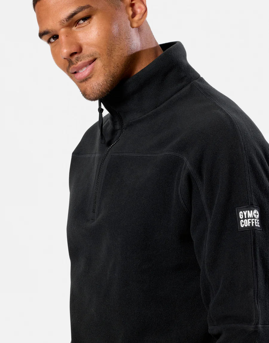 Gym + Coffee Half Zip Polar Fleece U Deep Black