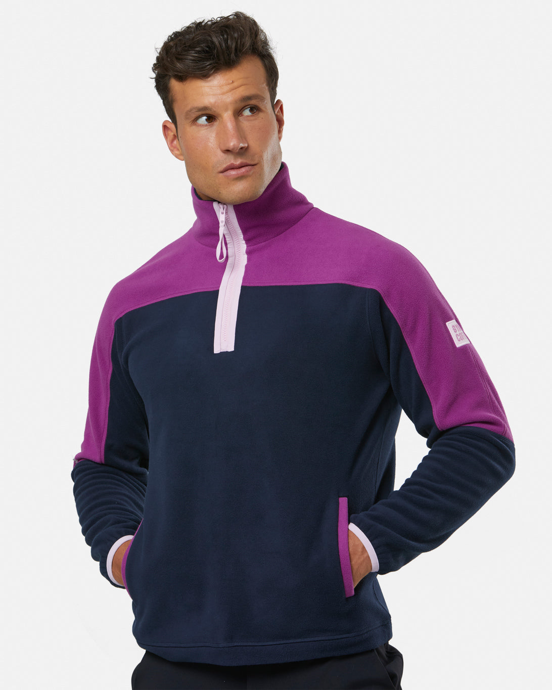 Gym + Coffee Half Zip Polar Fleece Unisex Very Berry