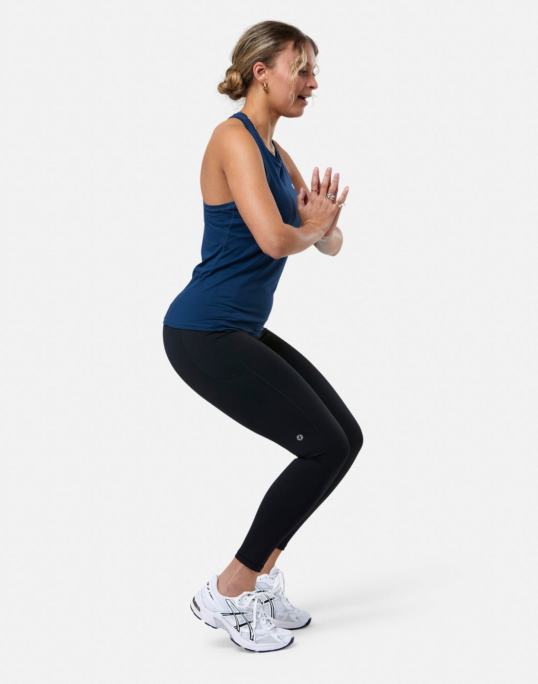 Gym + Coffee Relentless Racer Back Vest W Petrol Blue