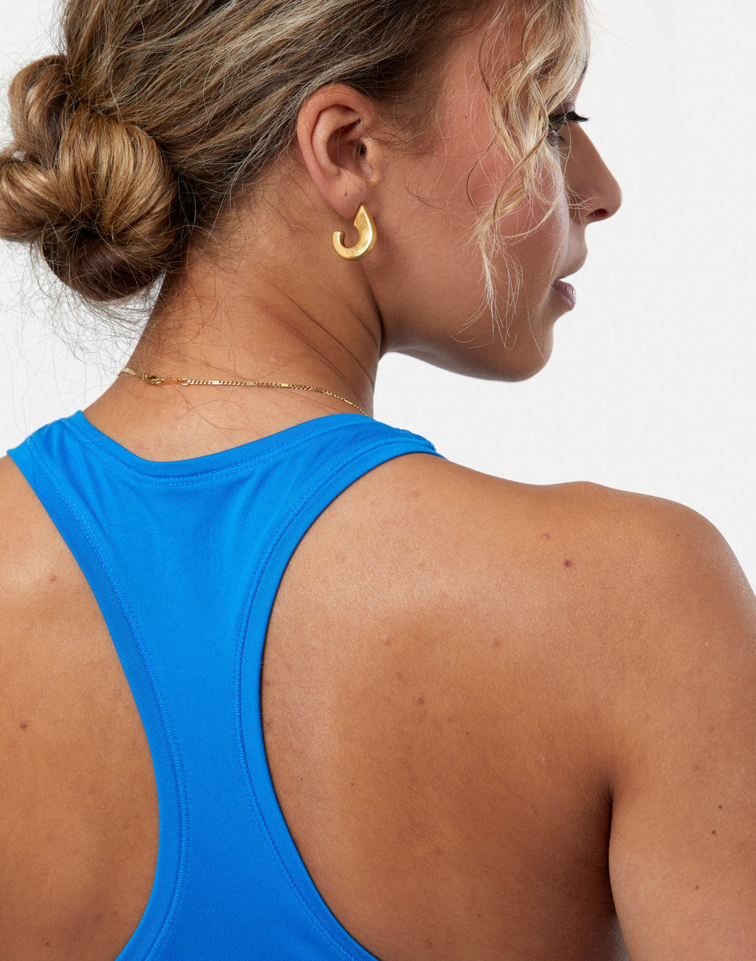 Gym + Coffee Relentless Racer Back Vest W Sky Blue
