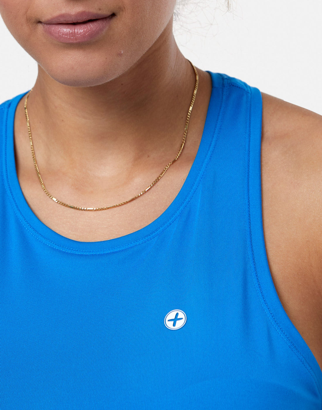 Gym + Coffee Relentless Racer Back Vest W Sky Blue