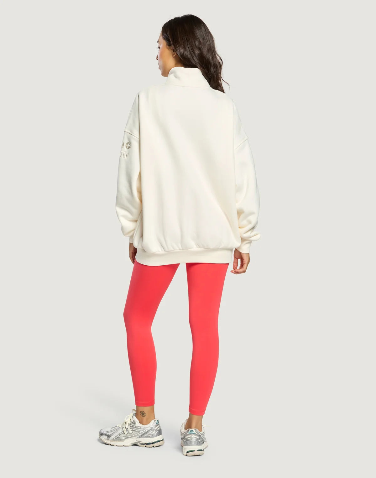 Gym+ Coffee Women's Sierra Half Zip Sweatshirt in Warm White