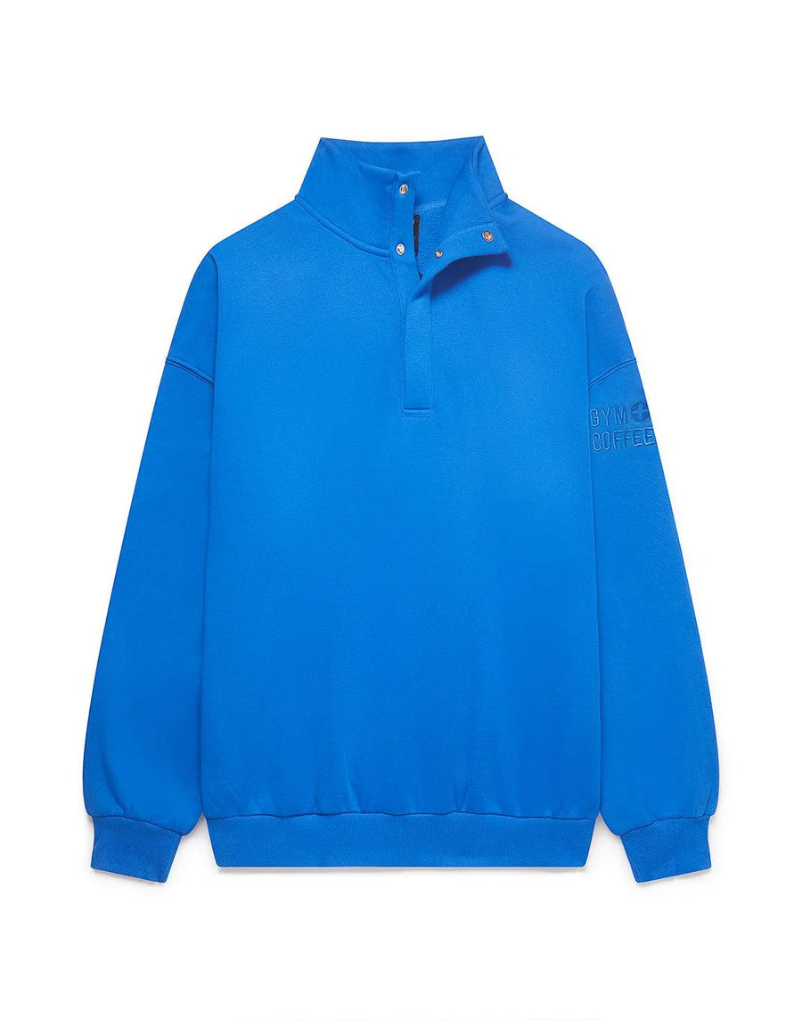 Gym + Coffee Snap Collar Sierra Sweatshirt U Azure Blue