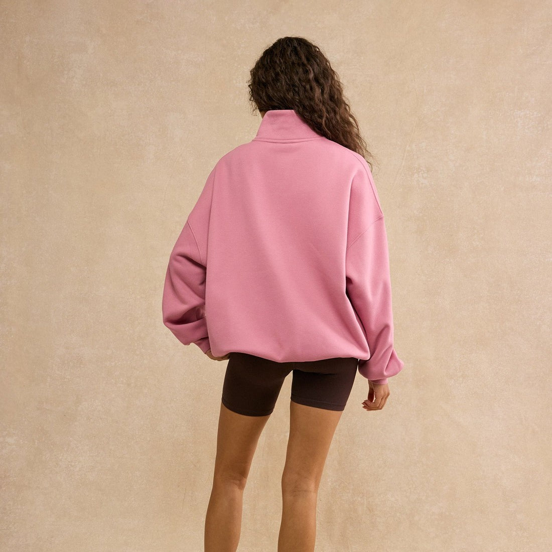 Gym + Coffee Snap Collar Sierra Sweatshirt U Pink Velvet