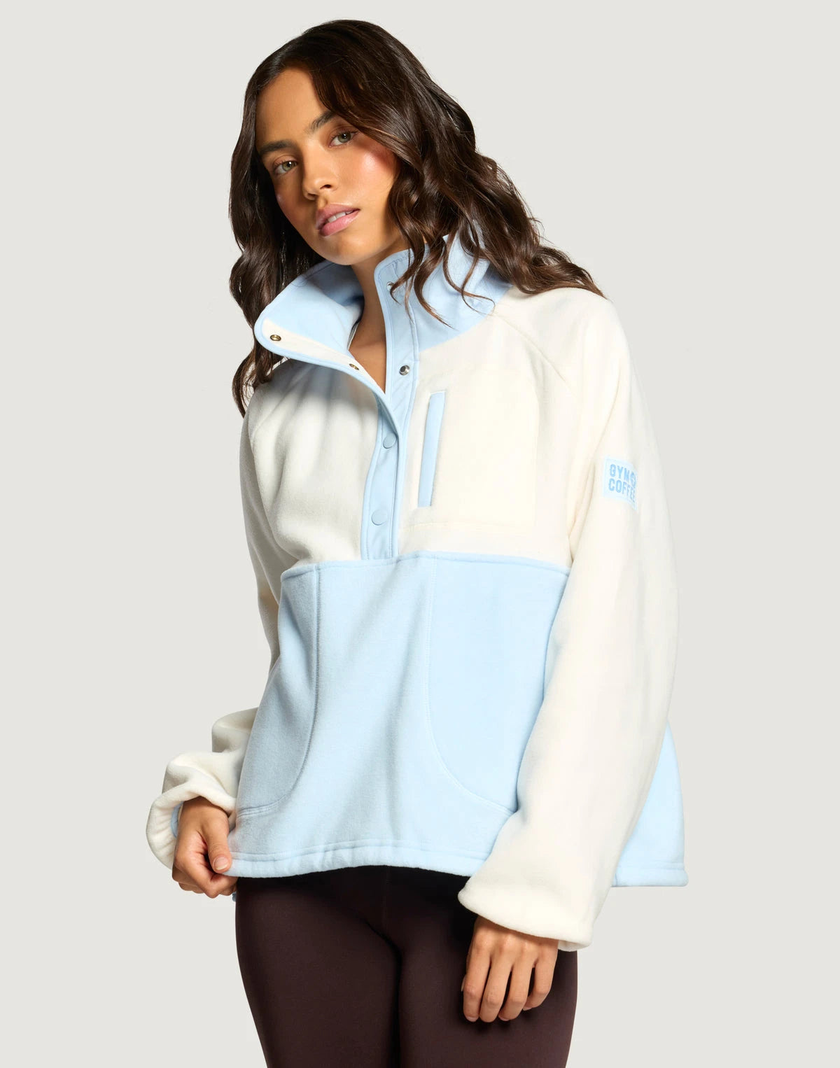 Gym + Coffee Snap Polar Fleece Women's in Glacial Blue