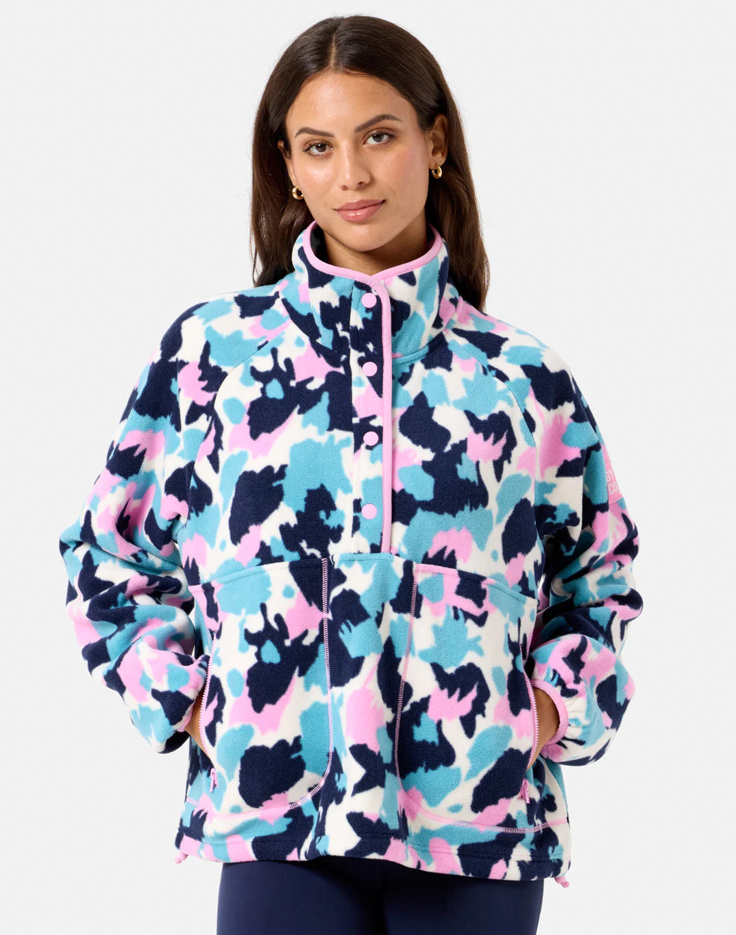 Gym + Coffee Snap Polar Fleece W Light Pop Print