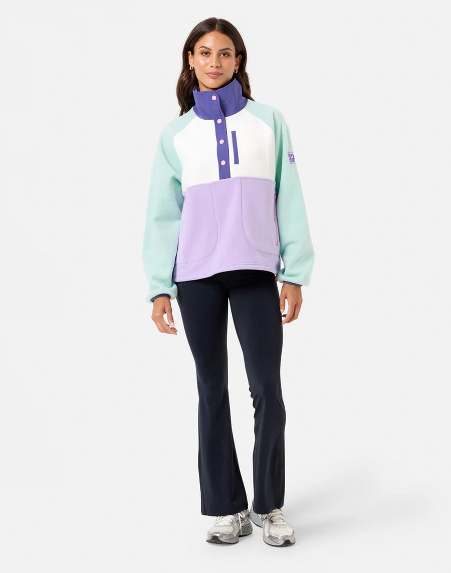 Gym + Coffee Snap Polar Fleece W Lilac Mint