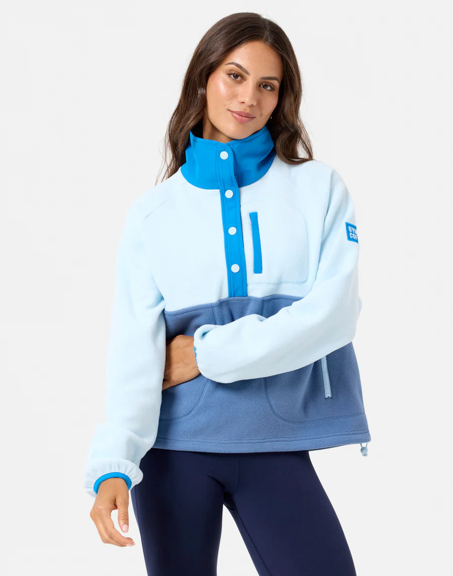 Gym + Coffee Snap Polar Fleece W Oasis Blue