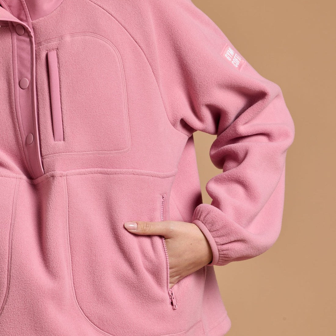 Gym + Coffee Snap Polar Fleece W Pink Velvet