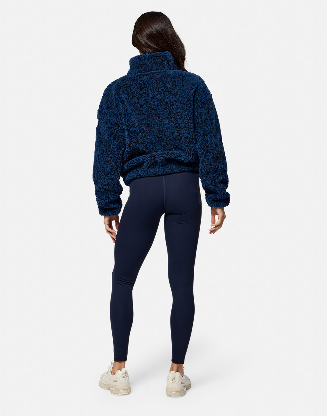 Gym + Coffee Industry Fleece High Collar Jacket W Petrol Blue