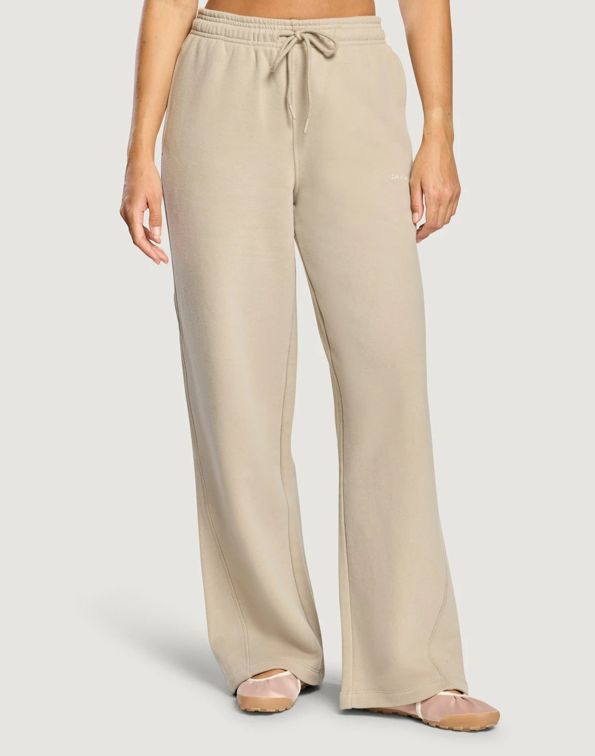 Gym+Coffee Wide Leg Jogger Women's in Rich Taupe