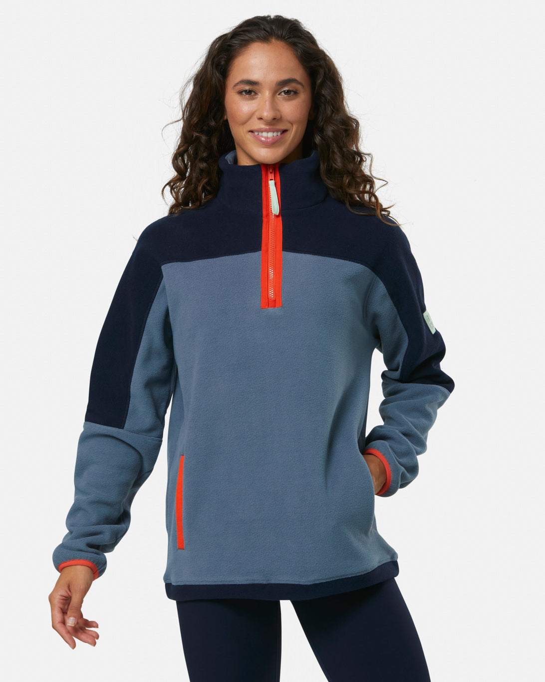 Gym + Coffee Half Zip Polar Fleece U Stone Blue