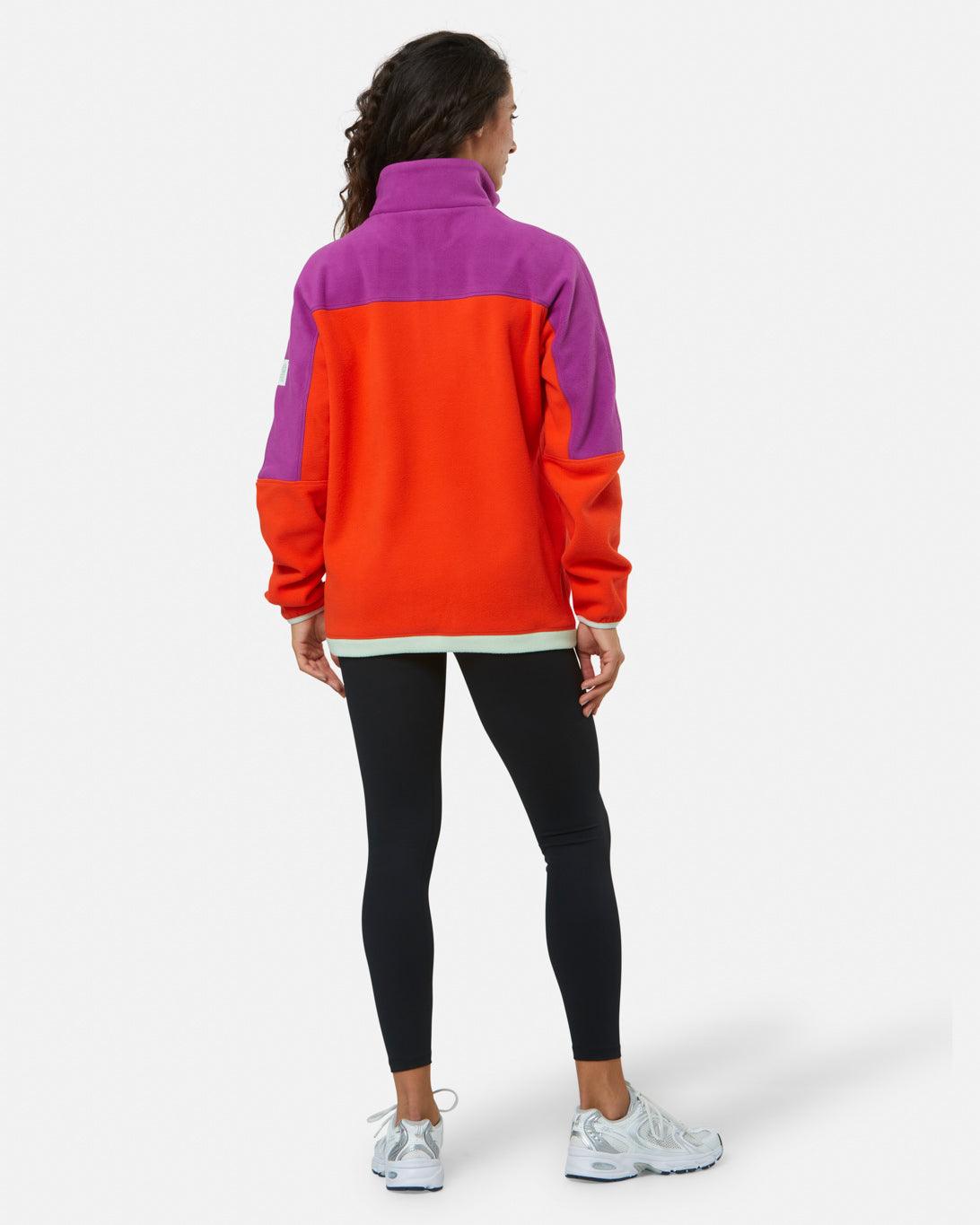 Gym + Coffee Half Zip Polar Fleece U Very Berry