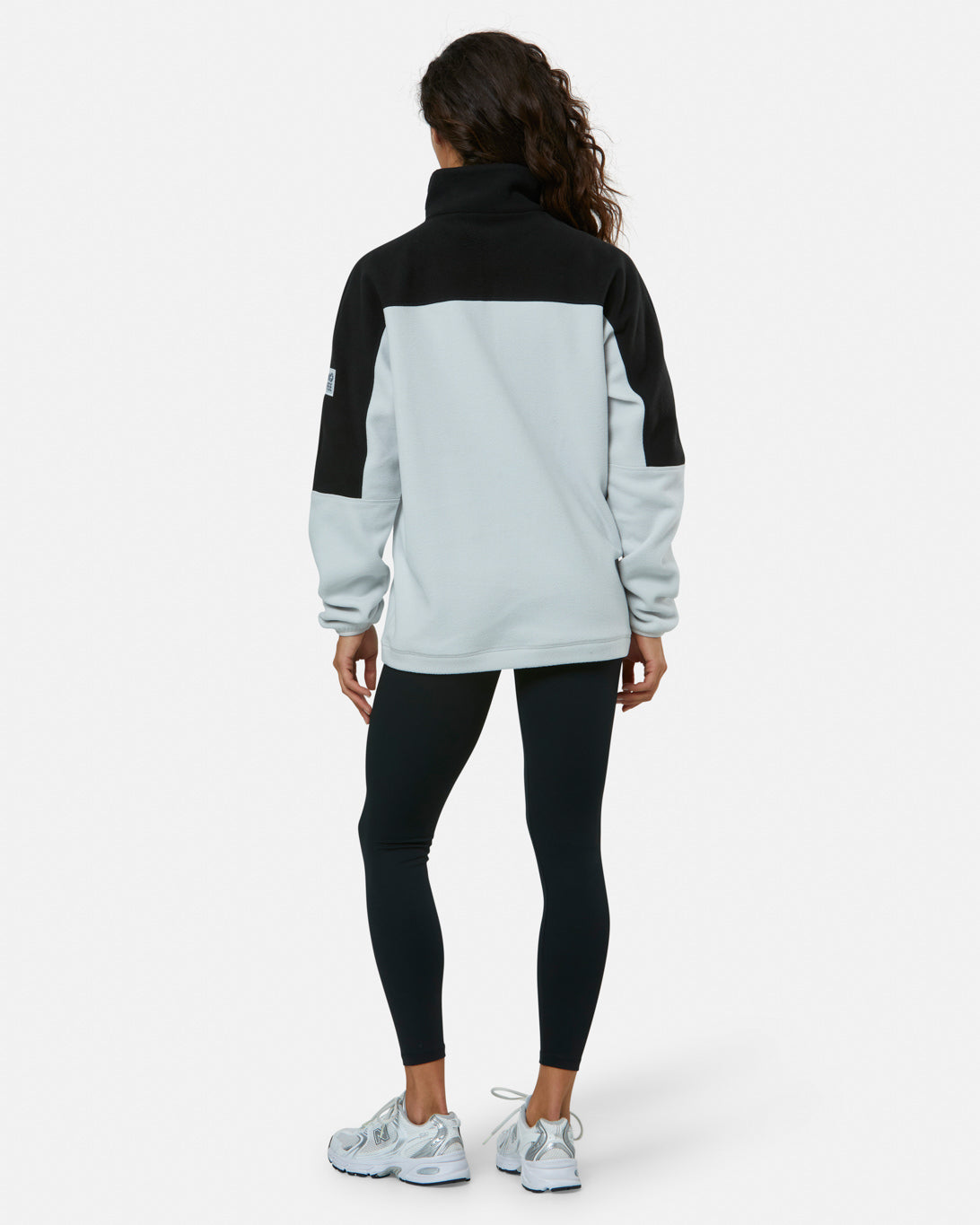 Gym + Coffee Half Zip Polar Fleece Unisex Blk/Grey