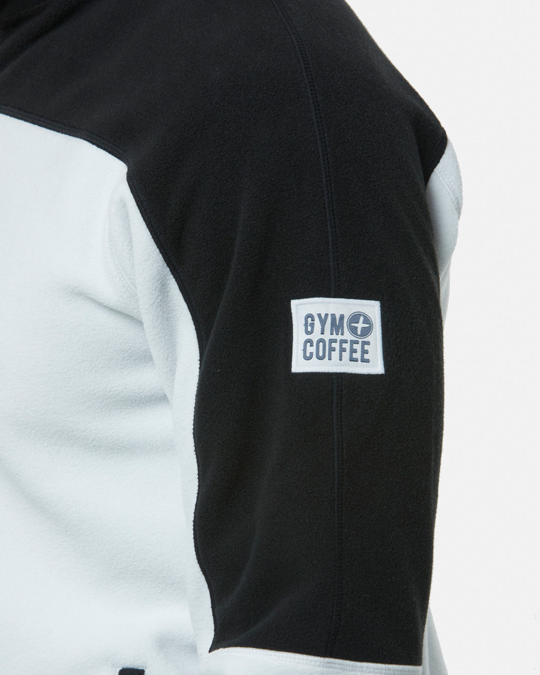 Gym + Coffee Half Zip Polar Fleece Unisex Blk/Grey