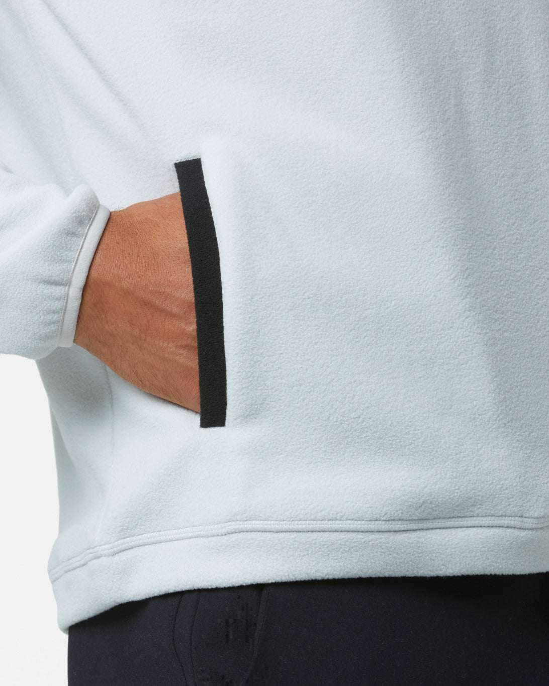 Gym + Coffee Half Zip Polar Fleece Unisex Blk/Grey