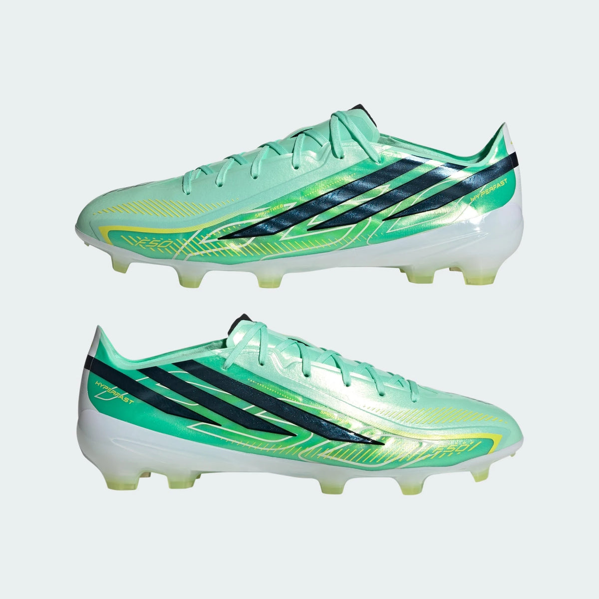 Adidas F50 HYPERFAST PRO Firm Ground Football Boots - Pulse Mint / Core Black / Solar Lemon