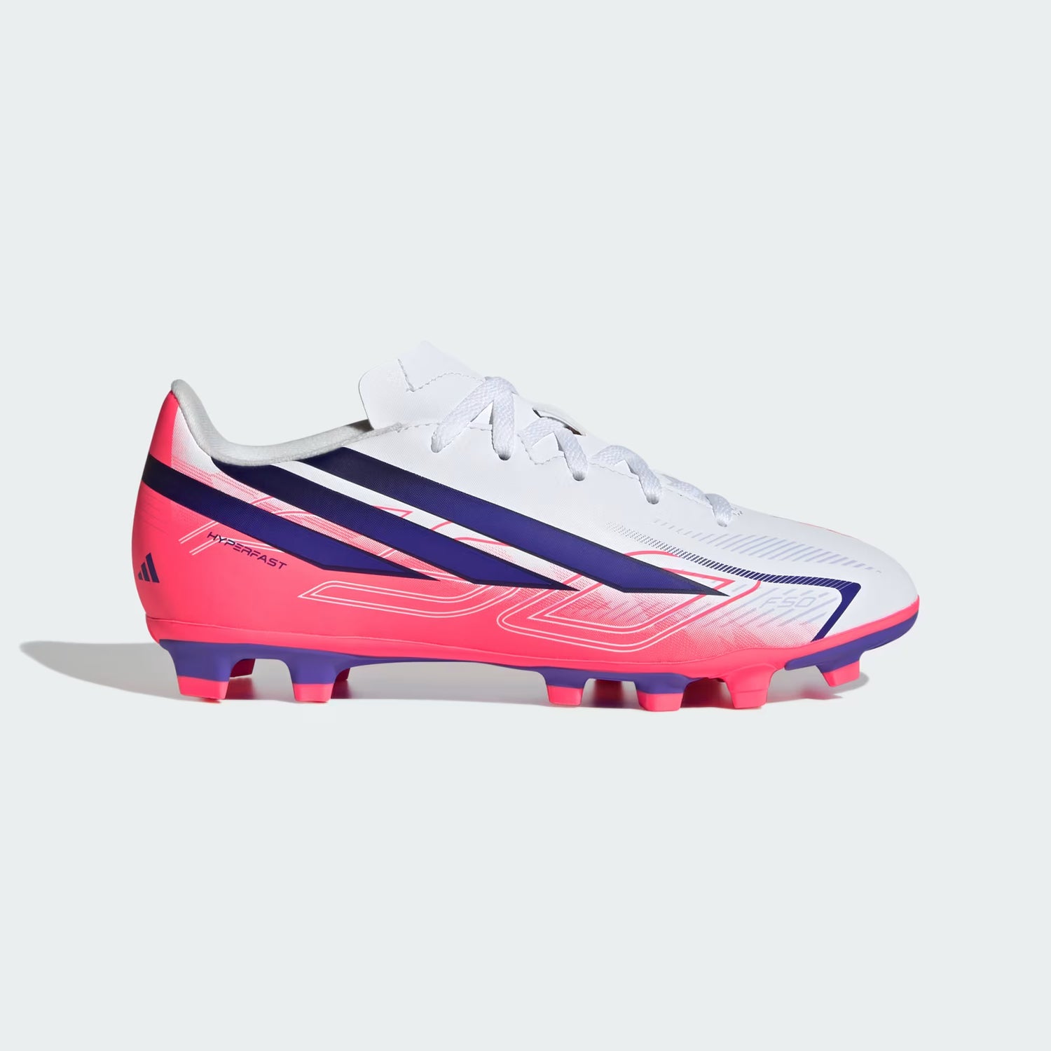 Adidas F50 Hyperfast Club FG/MG Boots K Wht/Pnk/Blu