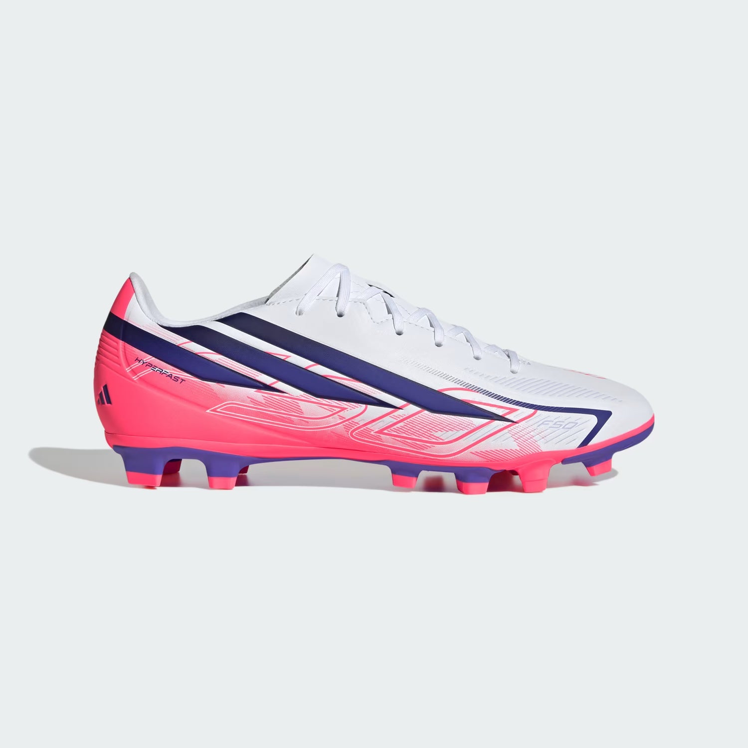 Adidas F50 Hyperfast Club FG/MG Boots A Wht/Pnk/Blu