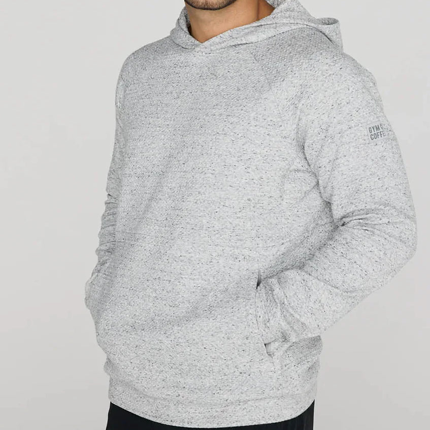 Gym+Coffee Textured Hoodie M Heather Grey