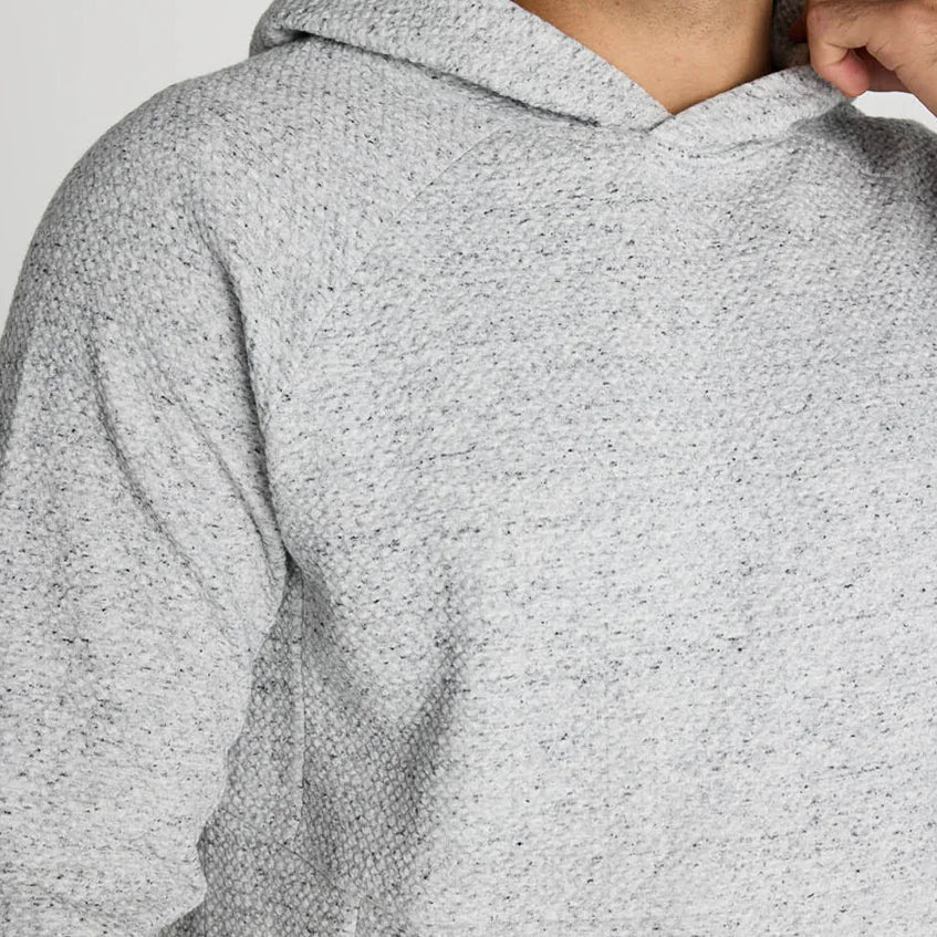 Gym+Coffee Textured Hoodie M Heather Grey