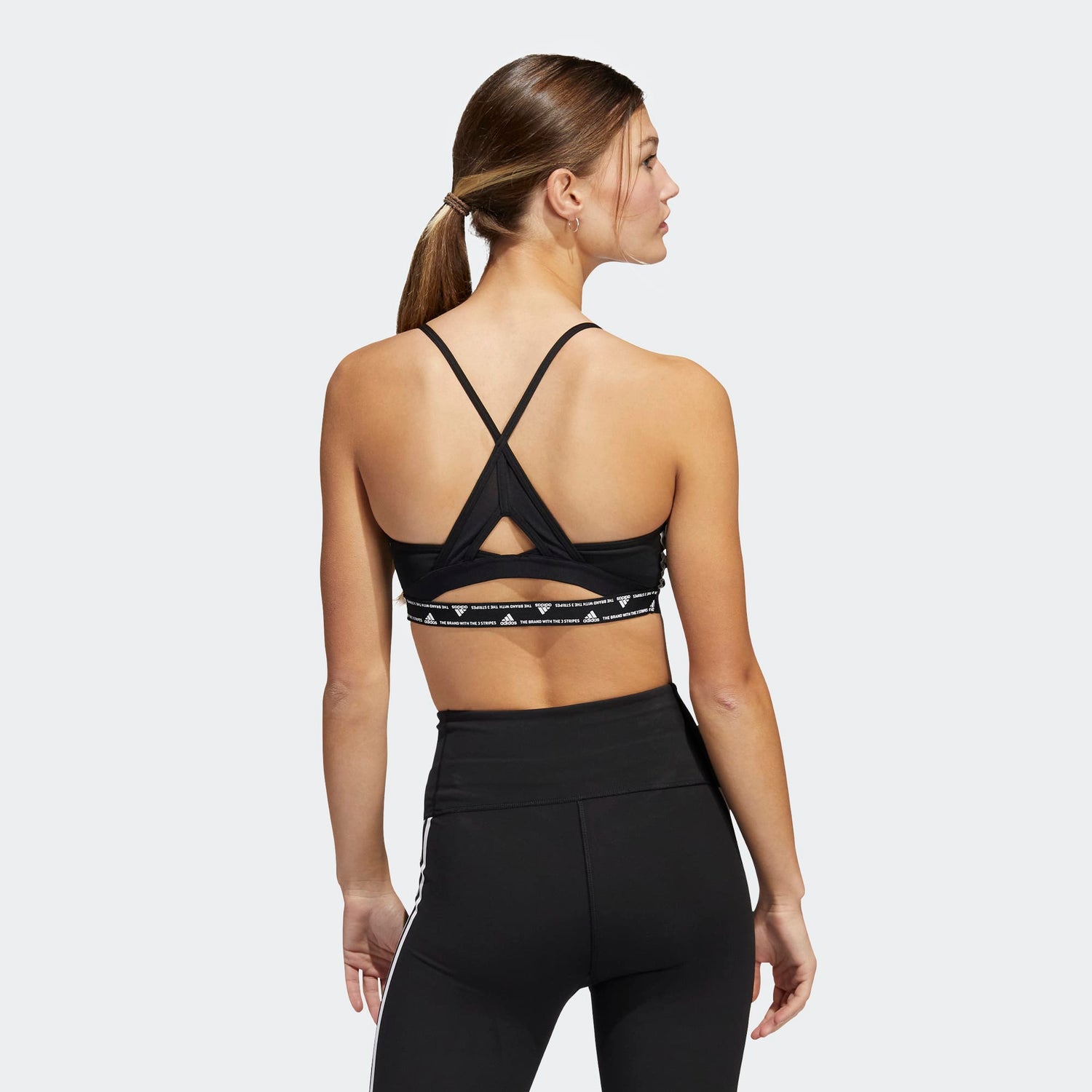 Adidas Aer LS 3-Stripe Bra W Blk/Wht