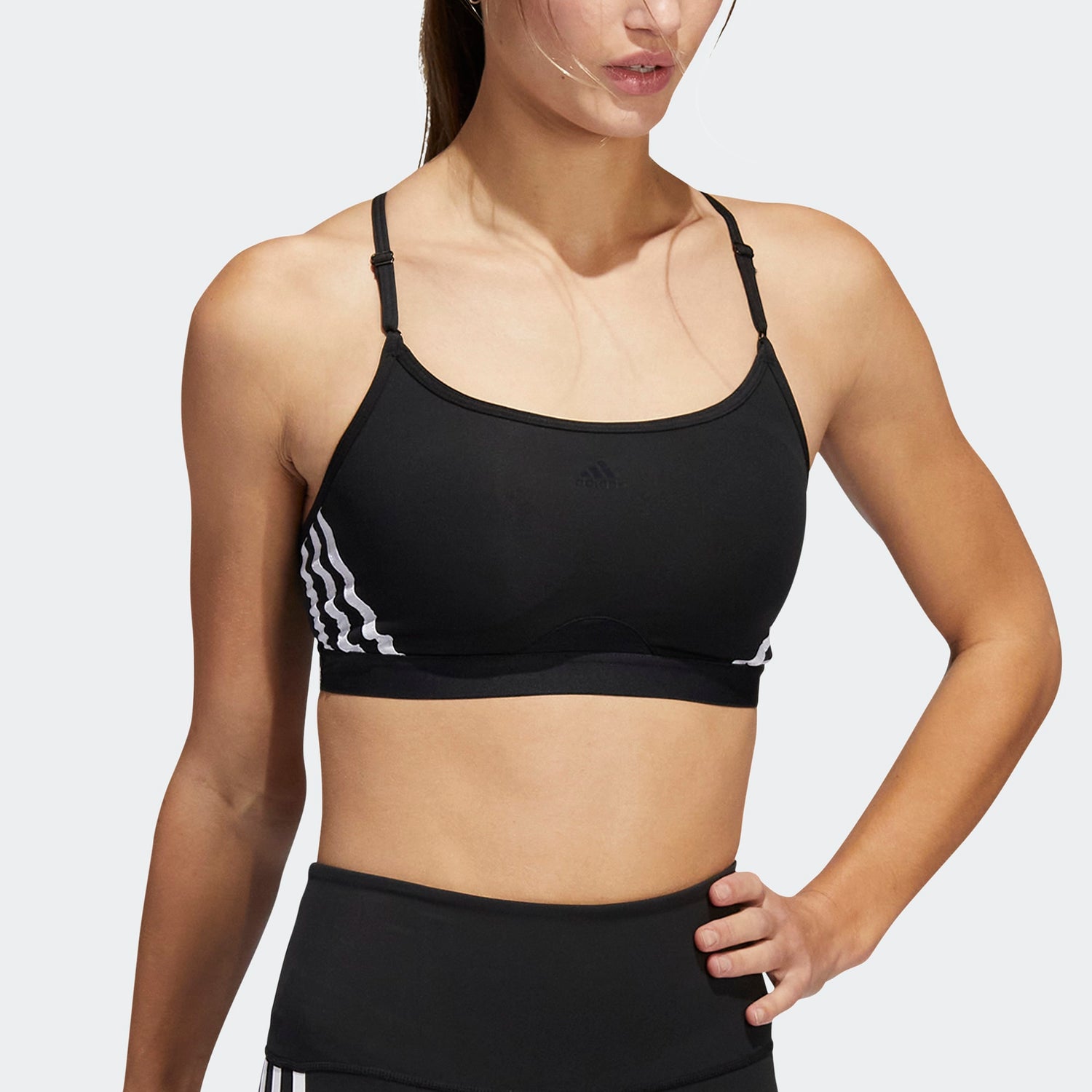 Adidas Aer LS 3-Stripe Bra W Blk/Wht