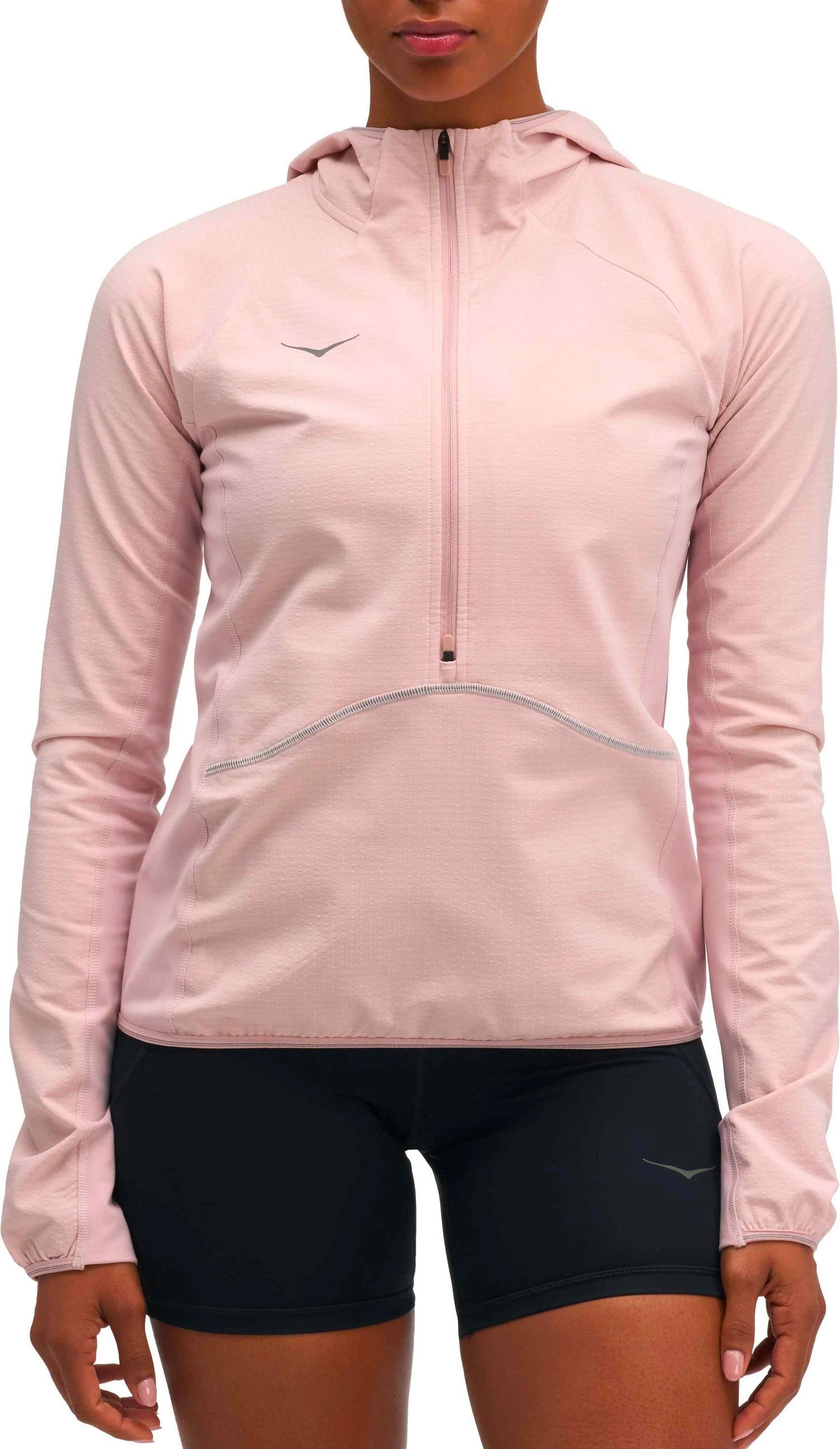 Hoka W Skyglow Half-Zip Pink Opal