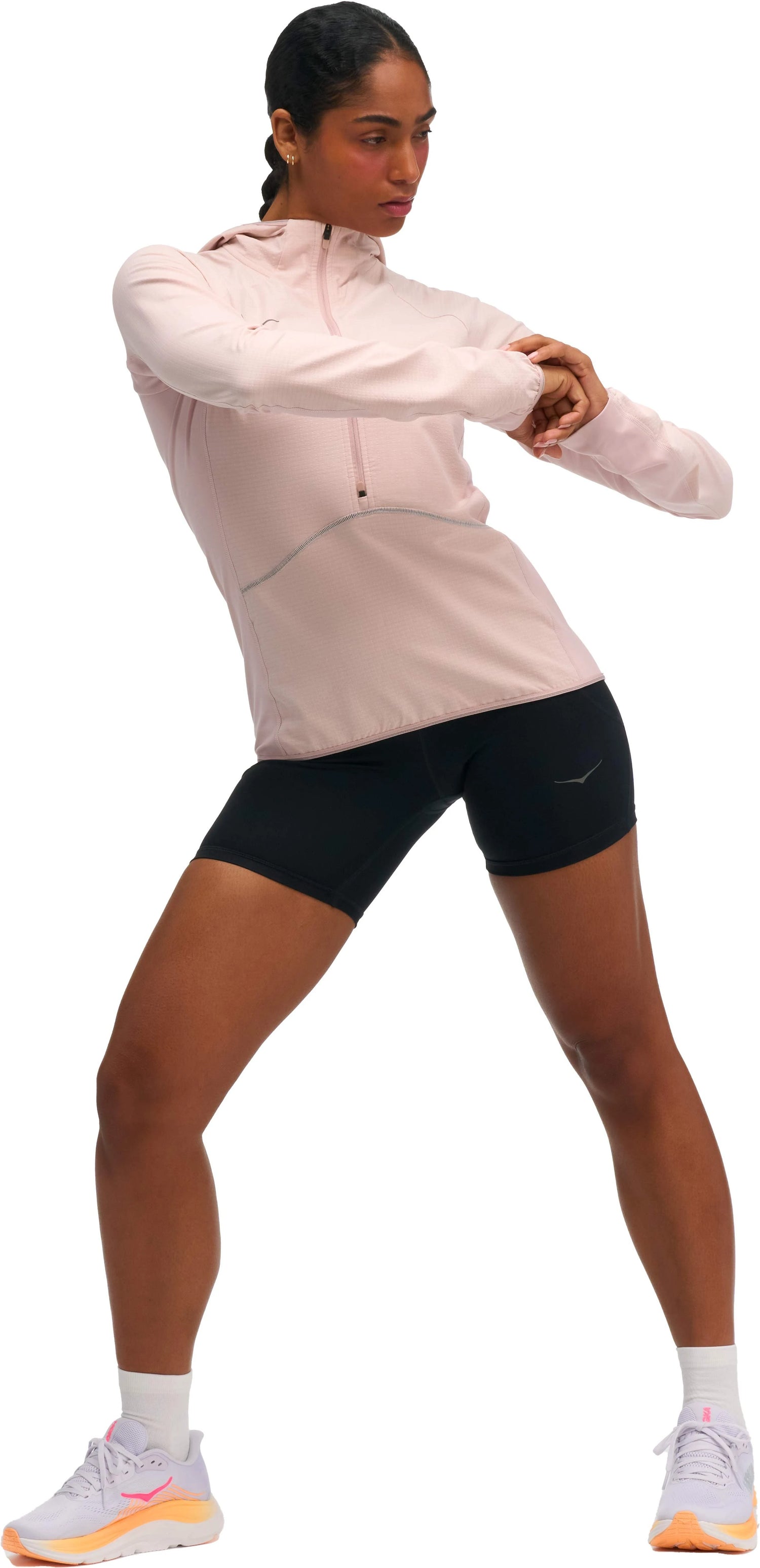 Hoka W Skyglow Half-Zip Pink Opal