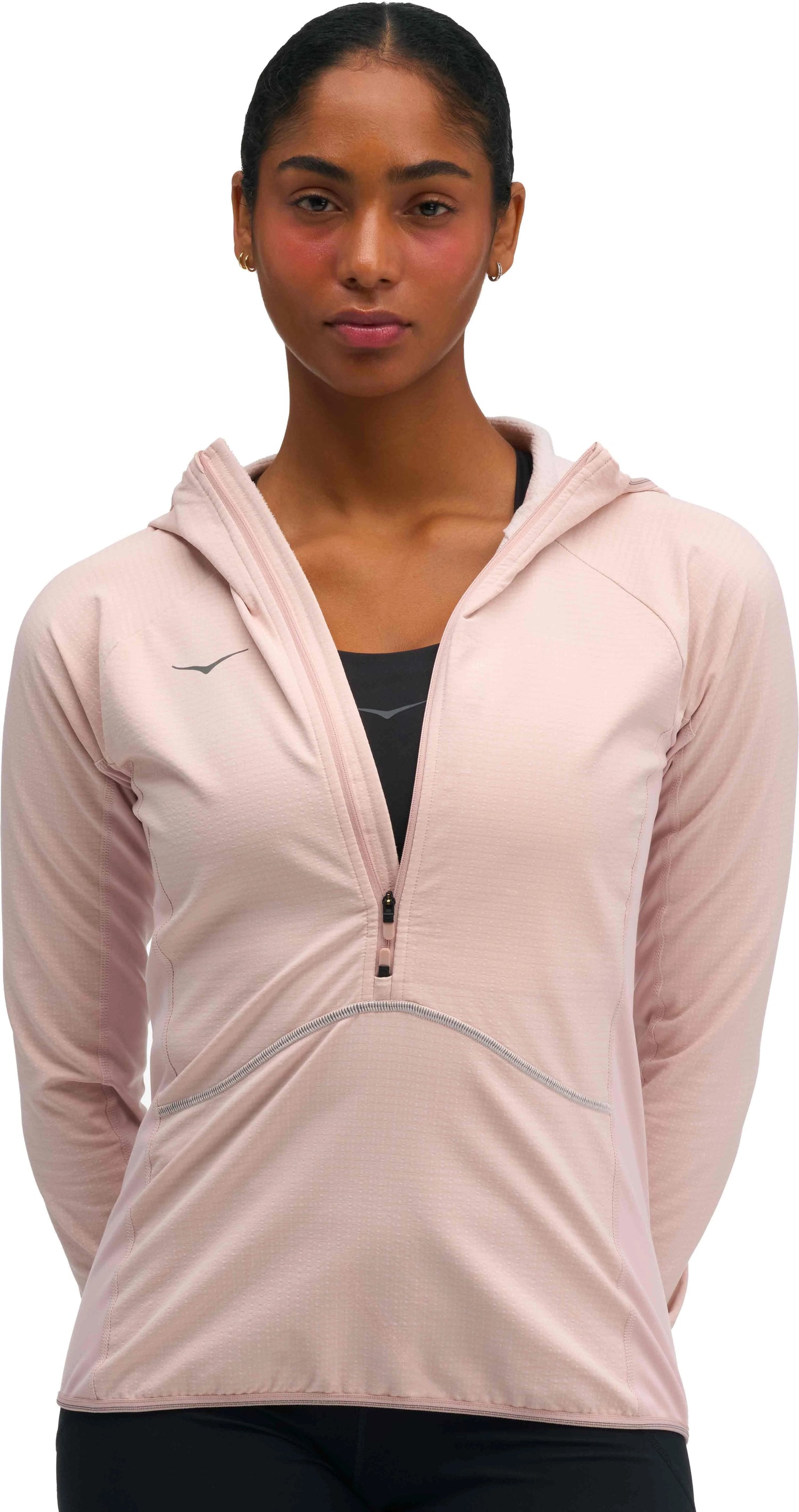 Hoka W Skyglow Half-Zip Pink Opal