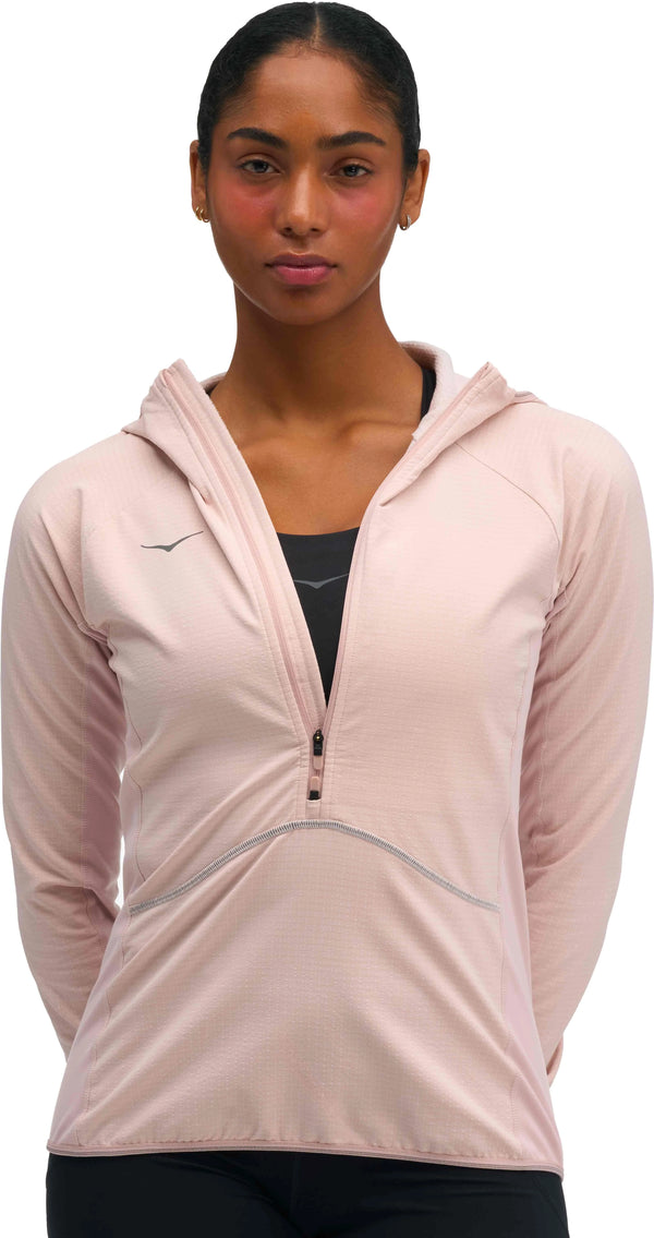 Hoka W Skyglow Half-Zip Pink Opal