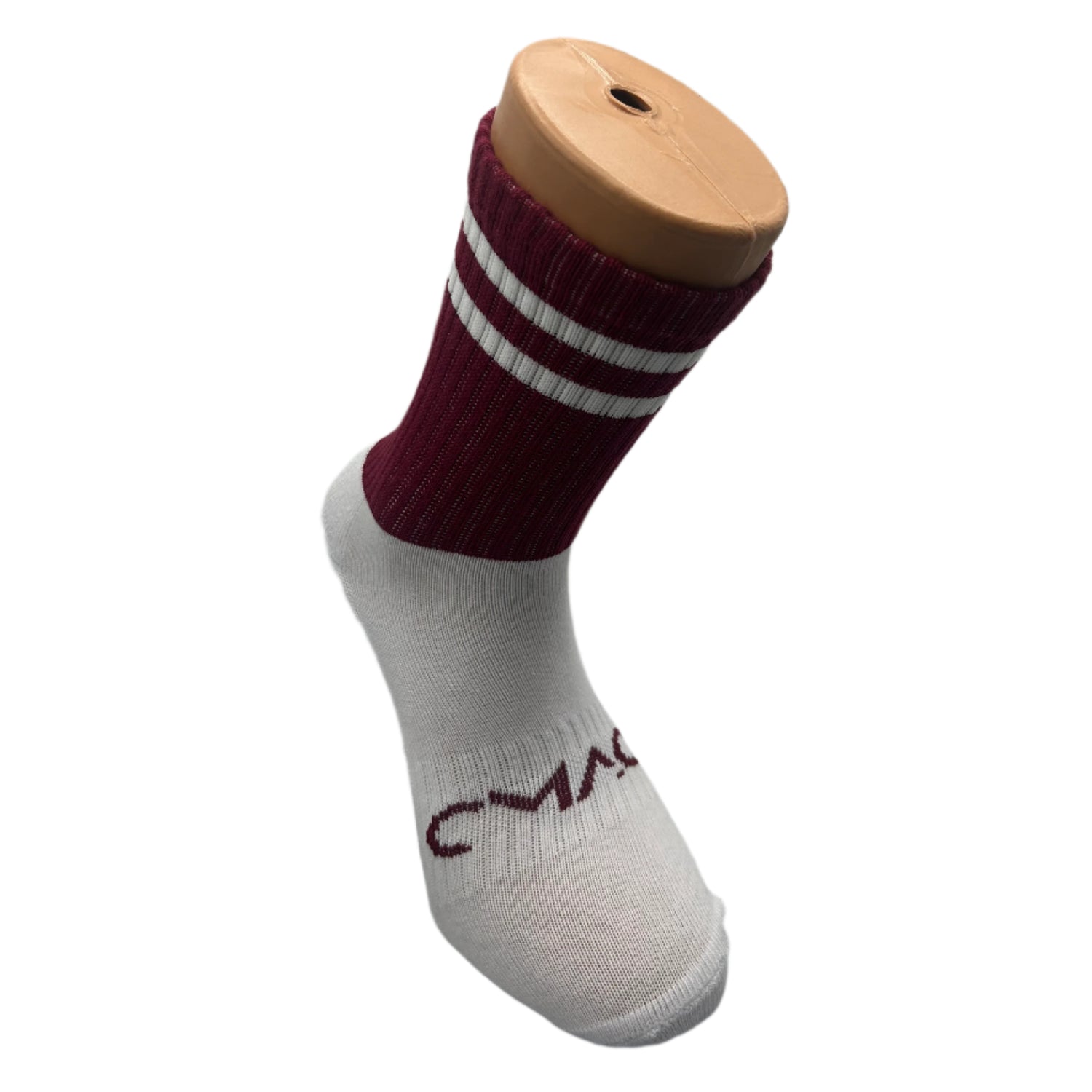 CMAC Midi Sock Maroon/White