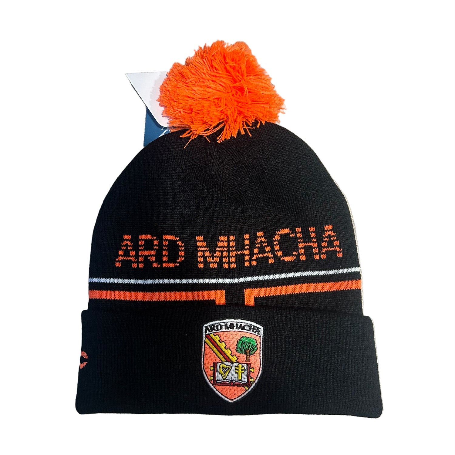 Armagh GAA Official Crest Bobble Hat Blk/Org 25/26