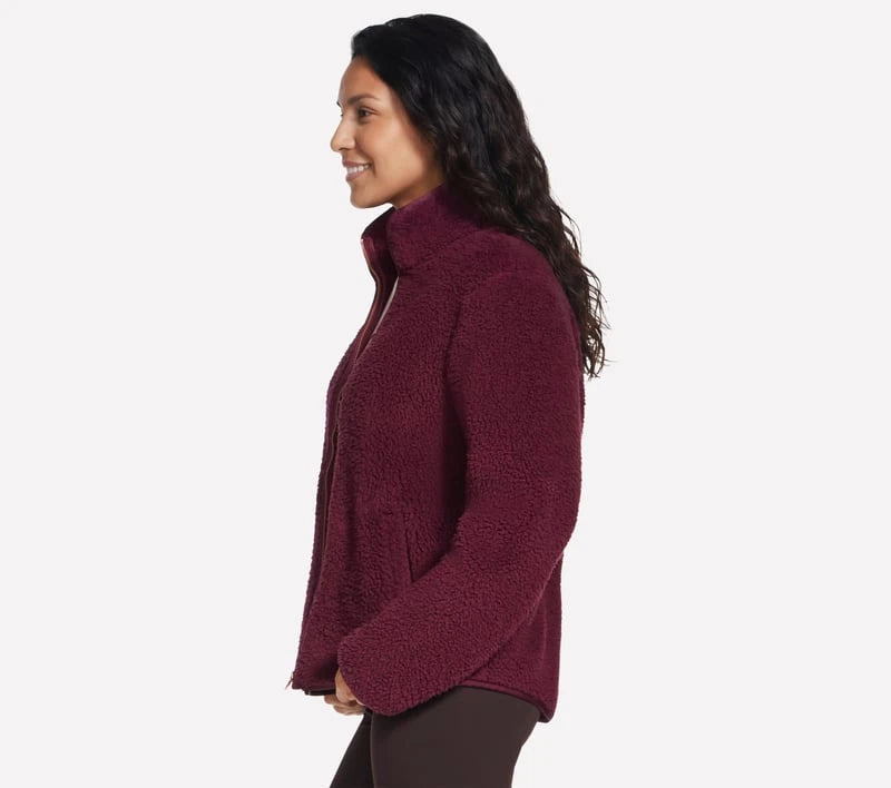 Skechers Skech-Sherpa Jacket Women's - Burgundy / Pink