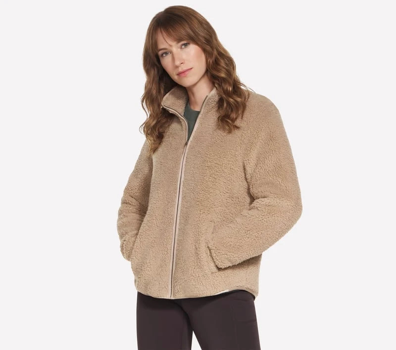 Skechers Skech-Sherpa Jacket Women's - Taupe / Brown