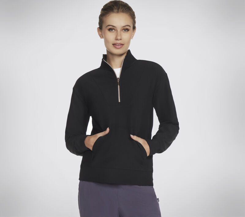 Skechers GO LUXE Rib 1/4 Zip Top W Black