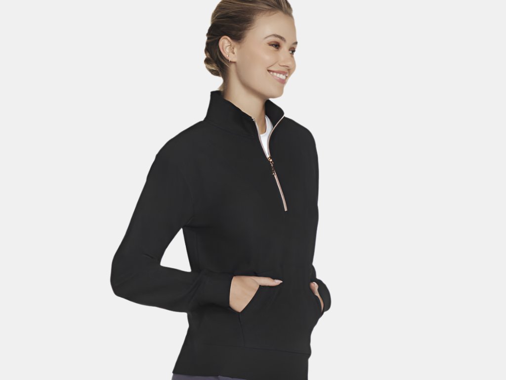 Skechers GO LUXE Rib 1/4 Zip Top W Black