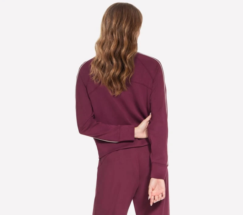 Skechers Luxe 1/4 Zip Burgundy / Pink