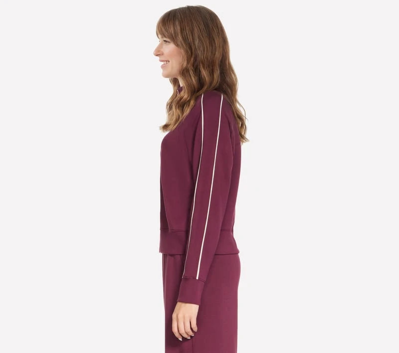 Skechers Luxe 1/4 Zip Burgundy / Pink