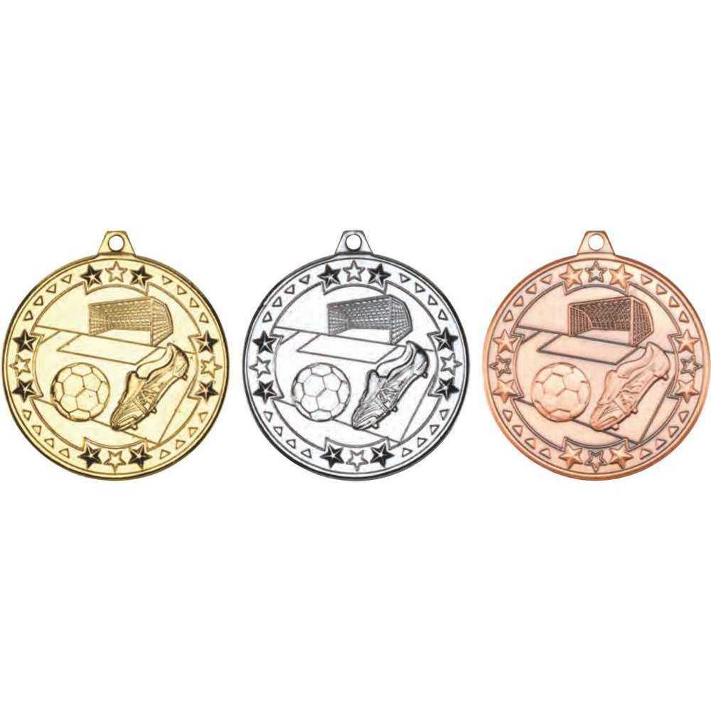 Football Tri Star Medal - 2in