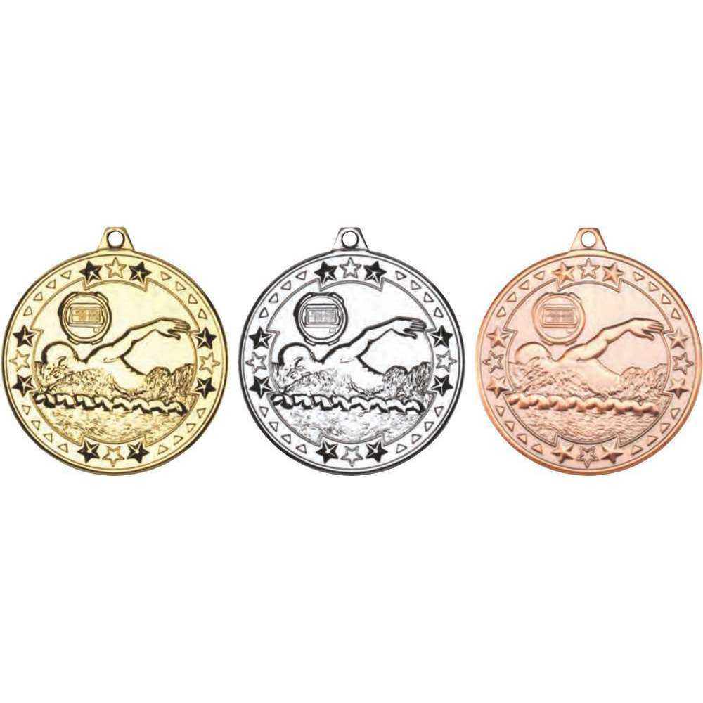 Swimming Tri Star Medal - 2in