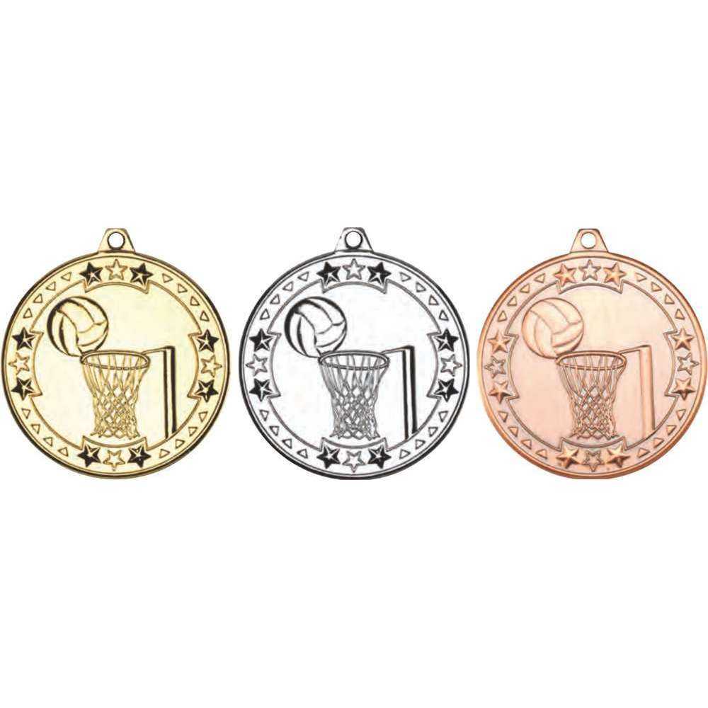 Netball Tri Star Medal - 2in