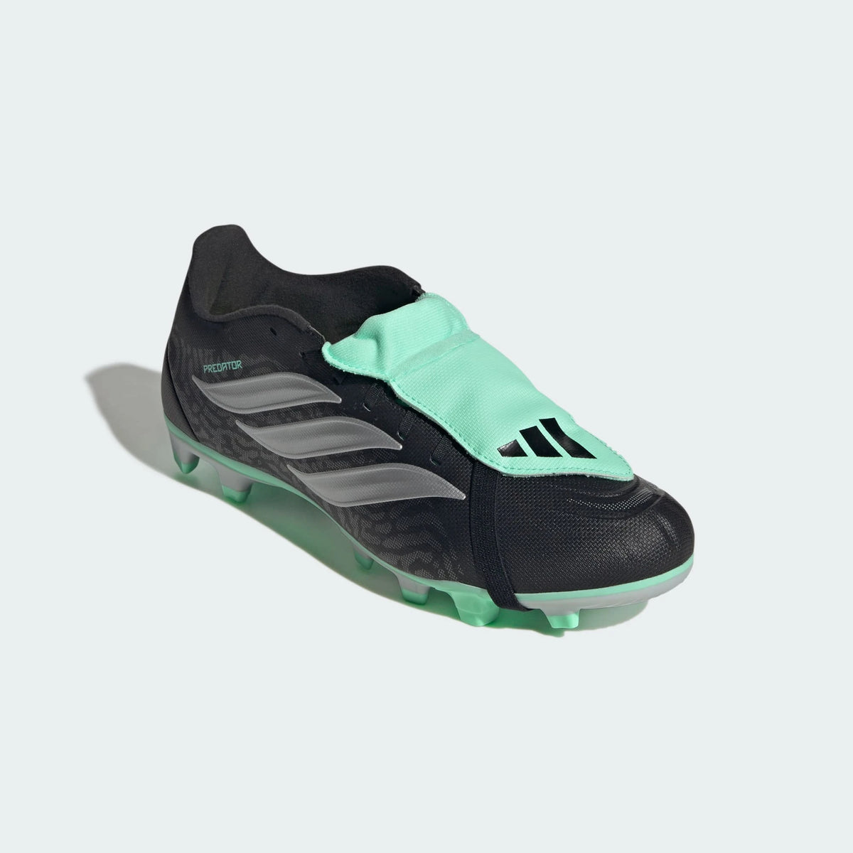 Adidas PREDATOR CLUB Fold-Over Tongue Firm Ground/ Multi Ground Football Boots - Core Black / Silver Metallic / Pulse Mint