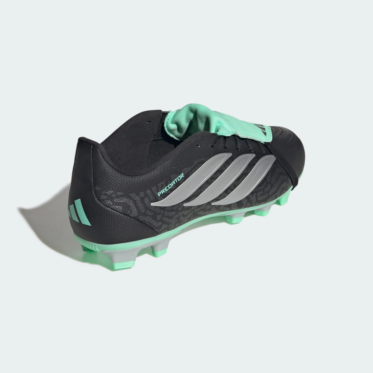 Adidas PREDATOR CLUB Fold-Over Tongue Firm Ground/ Multi Ground Football Boots - Core Black / Silver Metallic / Pulse Mint