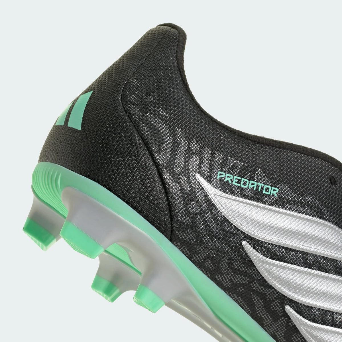 Adidas PREDATOR CLUB Fold-Over Tongue Firm Ground/ Multi Ground Football Boots - Core Black / Silver Metallic / Pulse Mint