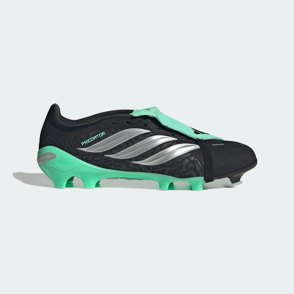 Adidas PREDATOR LEAGUE Fold-Over Tongue FG Soccer Cleats- Core Black / Silver Metallic / Pulse Mint